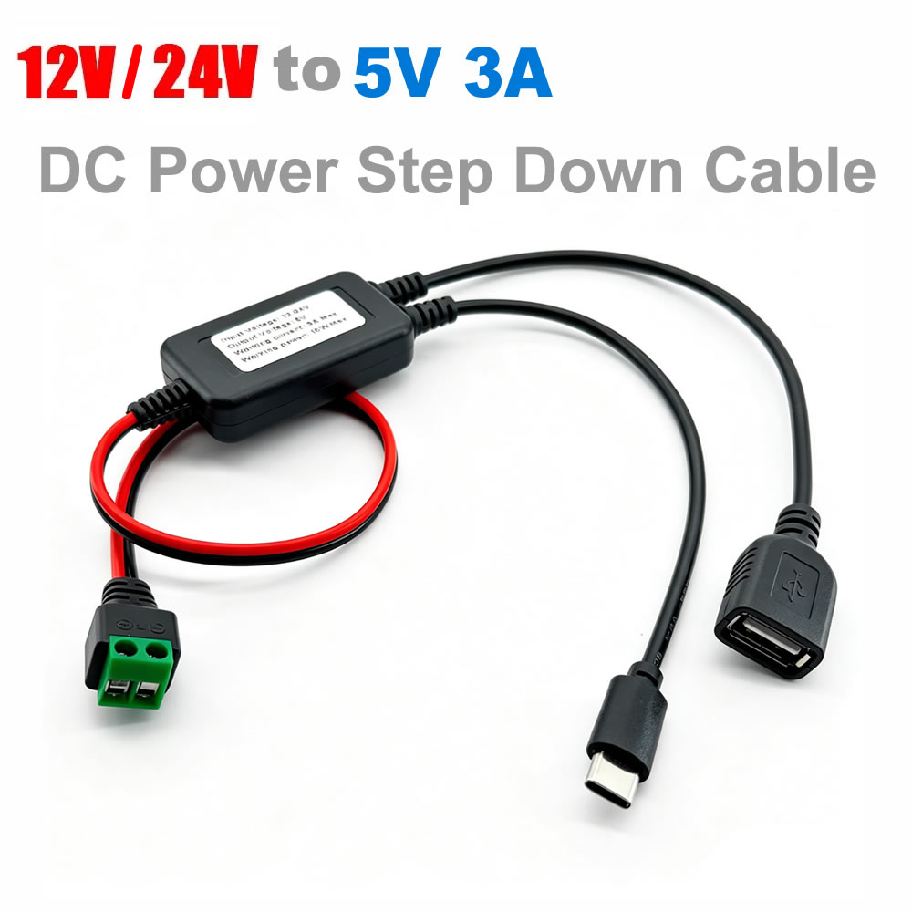 Modular Power Supply - 12V/24V から 5V へのコンバータ DC-DC バックモジュール電源アダプタケーブル