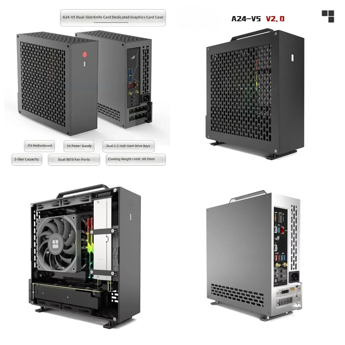 Pc Power Supply - 5リットルミニA24-V5 2.0 デュアルスロット シングルディスプレイ 1U電源 ITXシャーシ