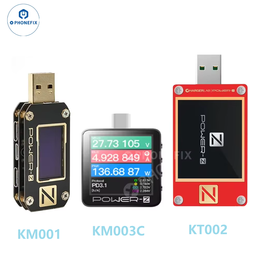 Power Supply Tester - USB充電器プロトコルテスター,Cタイプ,デュアル電流容量検出,pd3.1qc5.0,km003c kt002 km001,POWER-Z
