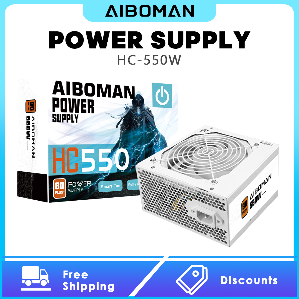 Power Supply 750W - AIBOMAN電源ユニット 550W 80PLUS Bronze ゲーミング電源 550ワット