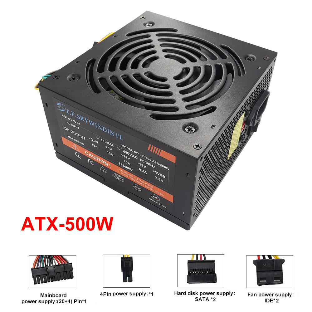安価な500WブラックATXデスクトップゲーミングPC用PS - Power Supply 750W のレビューと価格