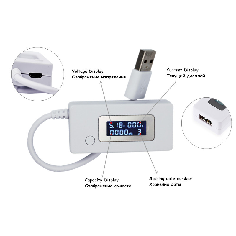 ミニクリエイティブモバイル充電器検出器,ポータブルUSBテス - Power Supply Tester のレビューと価格